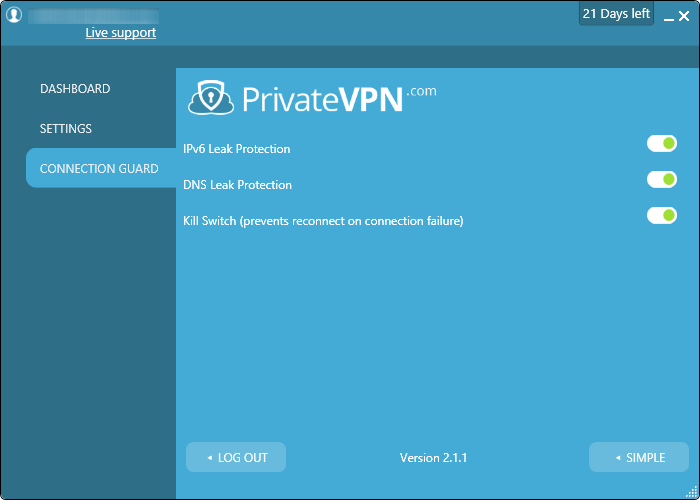 private vpn connection guard